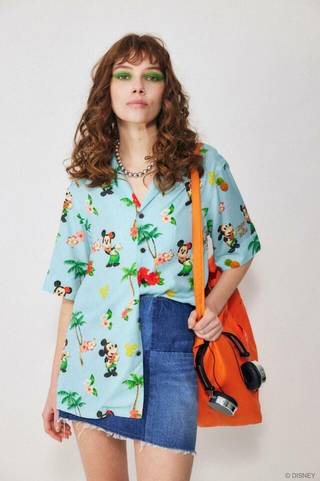 MD ALOALO ALOHA シャツ ￥10,450｜「Disney SERIES CREATED by MOUSSY」2023 EARLY SUMMER COLLECTION