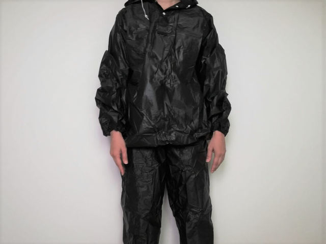 サウナスーツを着用したところ