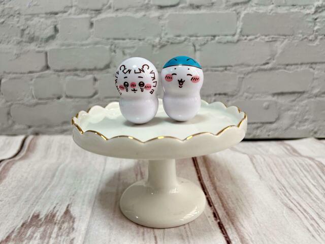 散切り頭のちいかわとスポーツ刈りのハチワレも並べてみました♪垂れ耳バージョンのうさぎも欲しかった…！