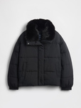 【Gap 2025ブラックフライデーイベント】ウィメンズ フェイクファートリミング パファージャケット (税込23,900円)