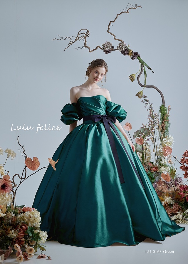 「Lulu felice（ルル・フェリーチェ）」新作ウェディングドレス　LU-0163_Green