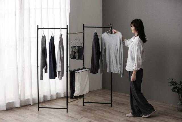 【アイリスオーヤマ 折りたたみ物干し３連タイプ】用途に応じて様々なバリエーションで使えます