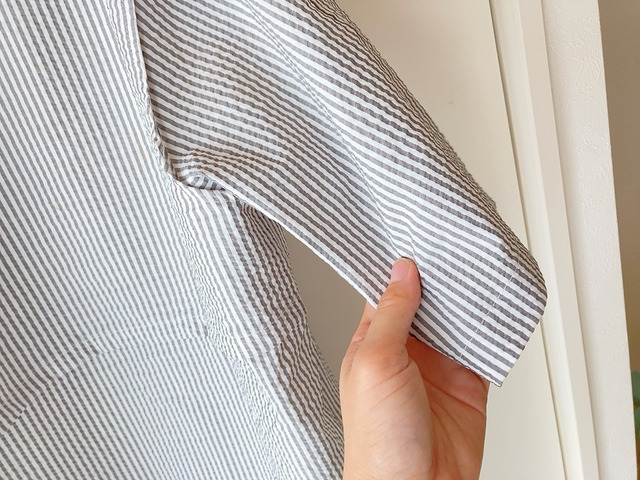 【ワークマン レディース撥水サッカーシャツワンピース】立体感のあるサッカー素材は汗をかいても張り付かず快適