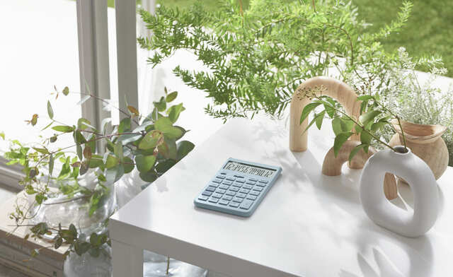 【淡色文具特集／カシオ】デザイン電卓「JT-200T-BU」オンラインストア価格 ￥3,850