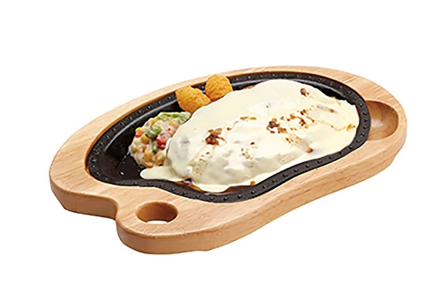 フォンデュ風チーズバーグステーキ