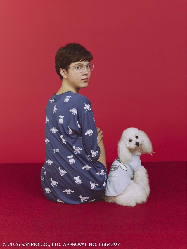 【ジェラピケ×サンリオ】【レディース】総柄ロングTシャツ ¥5,830、【CAT&DOG】スムーズィープルオーバー ¥5,940
