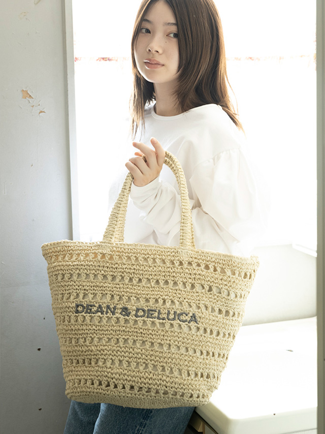 【DEAN ＆ DELUCA | BEAMS COUTURE　クロッシェバスケットバッグ】ナチュラルも使いやすいカラーです♪