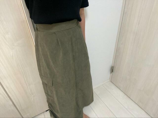 【ファッションセンターしまむら　レディース　スカート（近藤千尋）】Mサイズは総丈88cm。身長150cmだとくるぶしギリギリくらいの丈感です