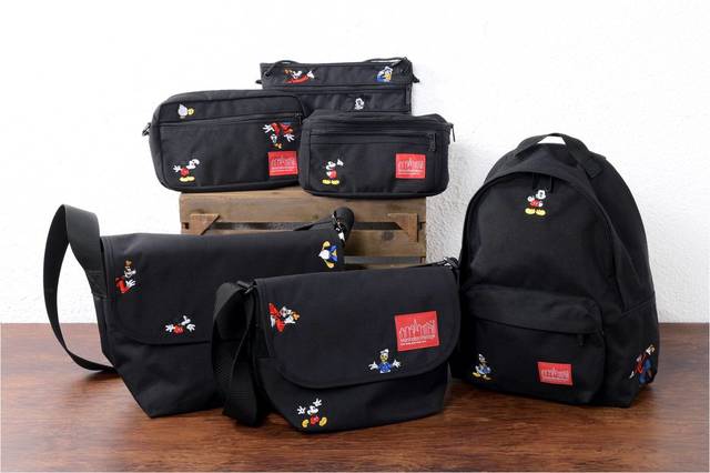 ≪商品情報≫　写真上段左から・ショルダーバッグ 7,500円・サコッシュ　6,500円・ウエストバッグ　8,500円・メッセンジャーバッグ Lサイズ　14,000円・メッセンジャーバッグ Ｍサイズ　12,000円・バックパック　13,000円