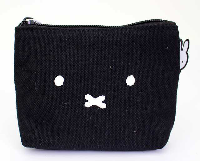 【ミッフィー】帆布ポーチS　フェイスブラック