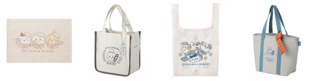 「ランチョンマット/ランチトートバッグ/エコバッグ/保冷トートバッグ」＜価格：税込2,530円/税込3,080円/税込2,090円/税込4,180円＞【ちいかわパン！ハチワレパン！うさぎパン！ちいかわのパン屋さん「ちいかわベーカリー」が原宿表参道にオープン】