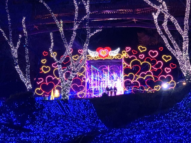 光の海から見たハートフルイルミネーション