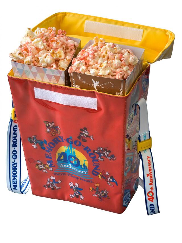 レギュラーボックス、スーベニアポップコーンケース付き 2,100円｜東京ディズニーリゾート40周年“ドリームゴーラウンド”「MEMORY-GO-ROUND」スーベニア付きメニュー｜発売日：2023年6月13日（月）