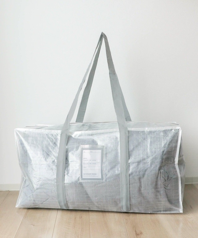 【3COINS×新生活おすすめグッズ】「クリアボックスバッグLL」550円（税込）