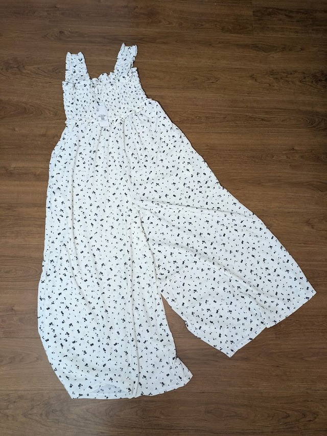 【coca　シャーリングオールインワン】ブラック、ネイビー、Aタイプ（白地にネイビーの柄）Bタイプ（ネイビー地に白の柄）があります