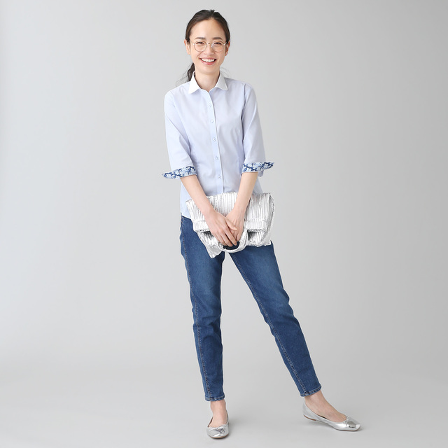 くまのプーさん / レディース 七分袖(バンダナ付)