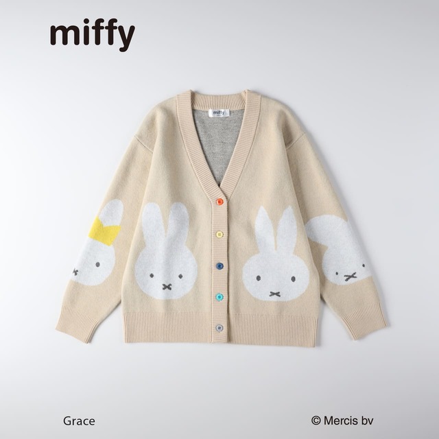 【ミッフィー】「miffy カーディガン」5,990円／ライトベージュ