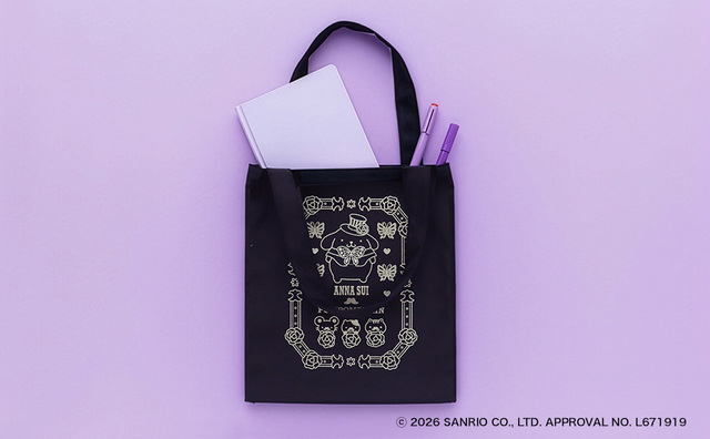 【ANNA SUI×ポムポムプリン】「トートバッグ」(1柄2色、各4,950円)/A4サイズも入る大きさです