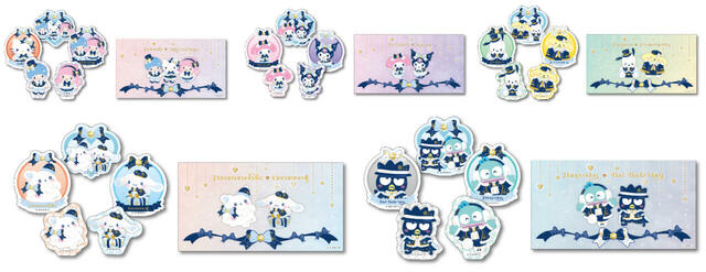 H賞：ミニケース付ステッカーSET｜Happyくじ「Sanrio characters Holiday Collection」