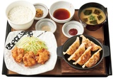 鉄板餃子とから揚げの定食