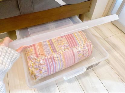 片付け ニトリ 無印良品の ベッド下収納ケース 徹底レビュー 便利なキャスター付きも 写真 4 12 ハピママ