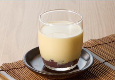 新グランドメニュー: 朱毬小豆あん入り自家製 なめらかプリン