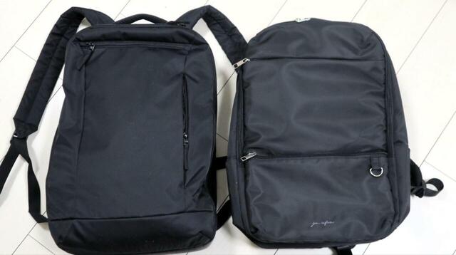 【Honeys 多収納スクエアリュック】無印良品の約6,000円のリュック（左）にも引けを取らない収納力とデザインです！