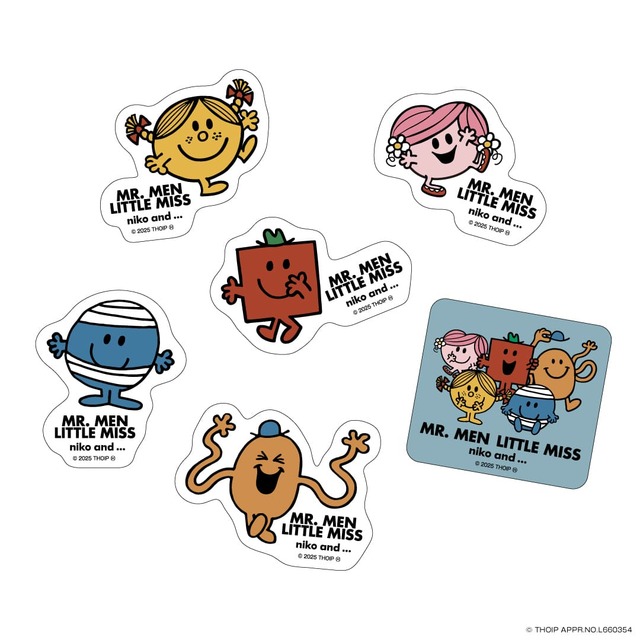 【「niko and ...」×「MR. MEN LITTLE MISS」コラボレーション】「niko and ...」の商品を一点以上お買い上げいただいた方に先着で、コラボレーション限定デザインの『ステッカー』をプレゼント(なくなり次第終了)