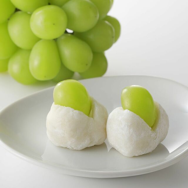 「マスカット大福」【シャインマスカット・にっこり梨・三水のりんご食べ放題】