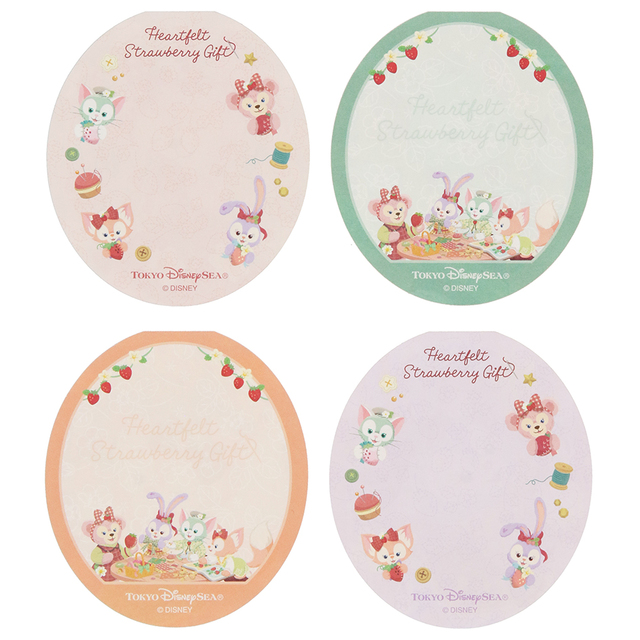 「ダッフィー＆フレンズのハートフェルト・ストロベリーギフト」メモセット