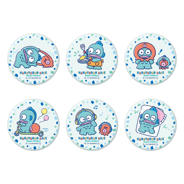 「缶バッジ（ランダム6種）」＜価格：605円＞【ハンギョドンの“好物メニュー”が食べられる「ハンギョドン カフェ」でオリジナルグッズも手に入れちゃおう！】