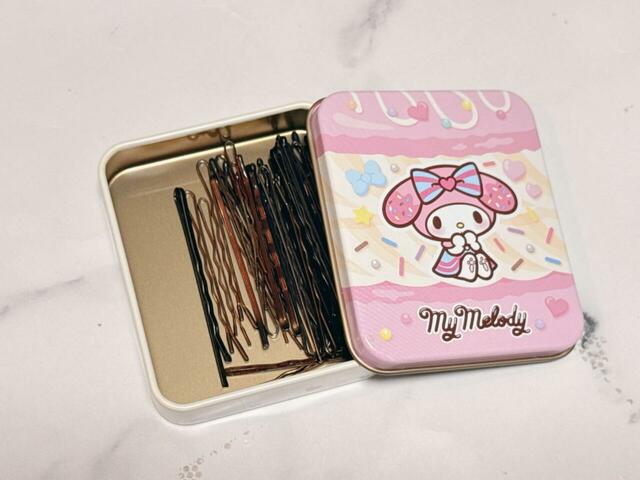 マイメロの缶には、ヘアピンを収納!