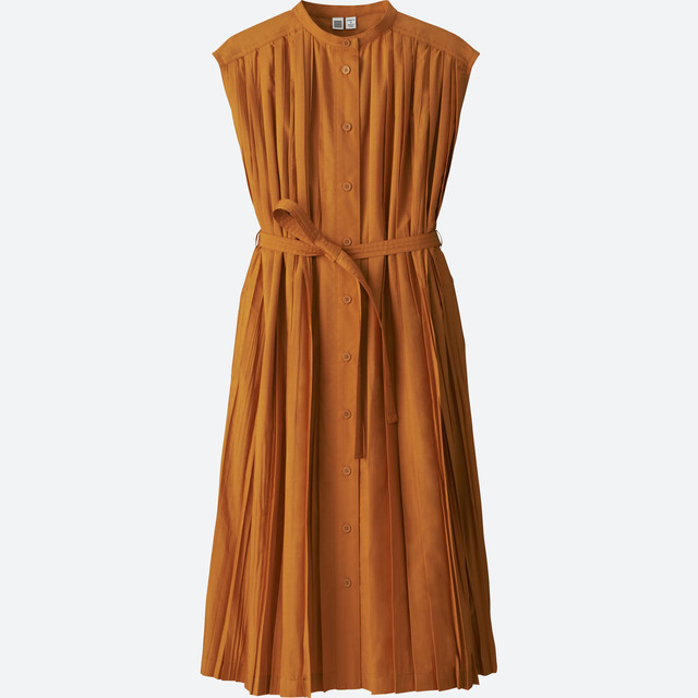 プリーツシャツワンピース（ノースリーブ）＋E