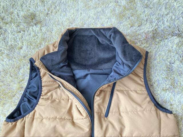 【ワークマン WindCore(ウィンドコア)ヒーターベスト】首の裏は裏起毛で肌ざわりがいい