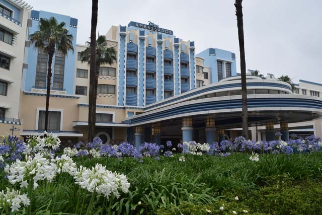 ロビーの色に合った青と白