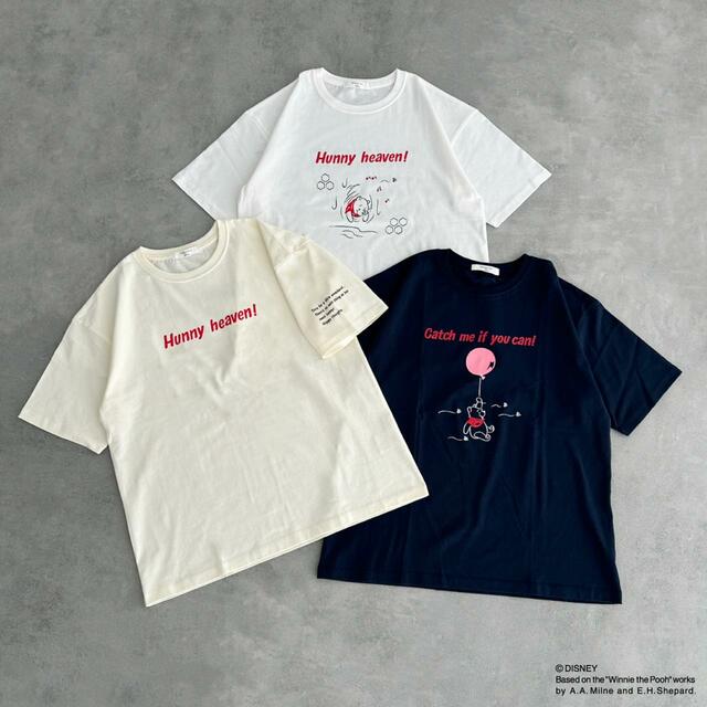 ロゴ×アートTシャツ ¥3,190|Samansa Mos2 blue(サマンサモスモス ブルー)ディズニーコレクション「くまのプーさん」