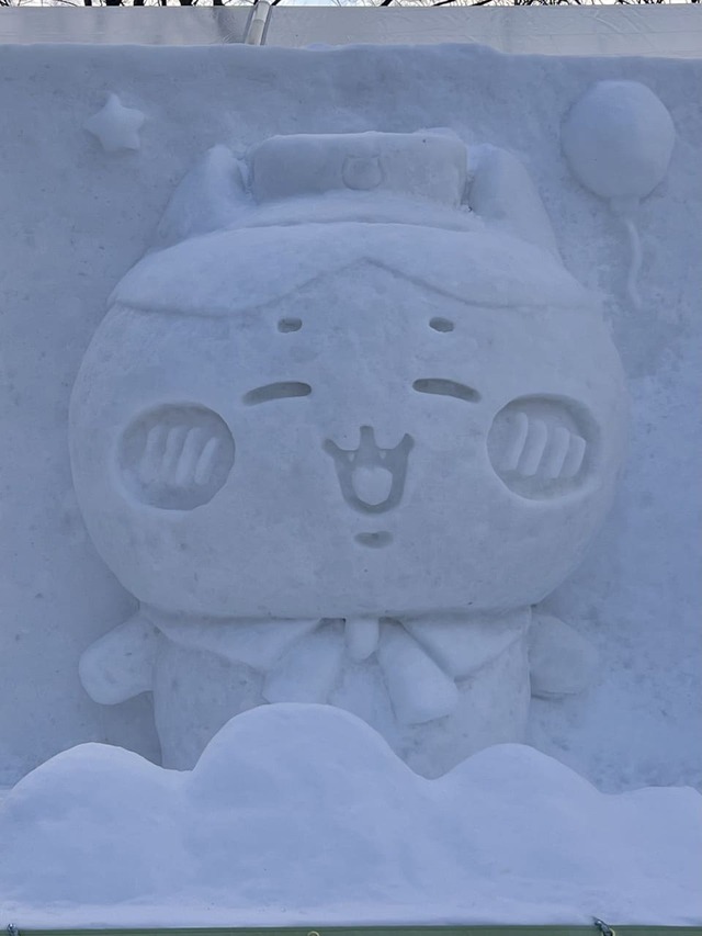 【ちいぽけ雪まつり】ハチワレ雪像
