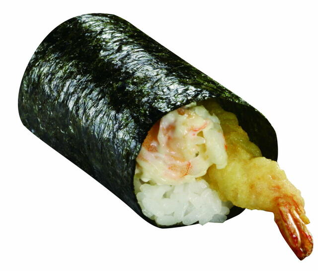 【くら寿司の中の人激推しメニューランキング 6位】「えび天手巻き（一貫）」180円（税込）