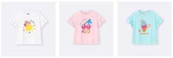 【GU「星のカービィ」コレクション】KIDSアイテム一例。「GIRLSグラフィックT Kirby」各990円