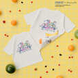 【PEANUTS×Afternoon Tea】プリントTシャツ ¥4,950、プリントキッズTシャツ ¥3,850/見ているだけで元気が出るジューシーなTシャツはキッズサイズも