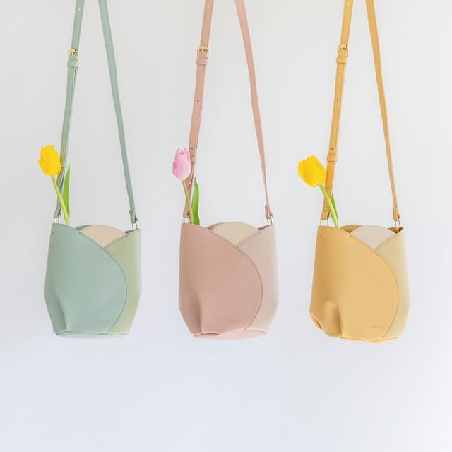 【チューリップバッグ】配色グリーン、配色ピンク、配色イエローが新登場！