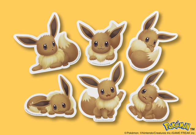 「ステッカー(イーブイ)」<期間:2025年11月1日~12月4日>【池袋駅にかわいさマックスな「ピカチュウ東京ばな奈」が出現!ピカチュウとイーブイのステッカー付きクッキー缶も初登場!】