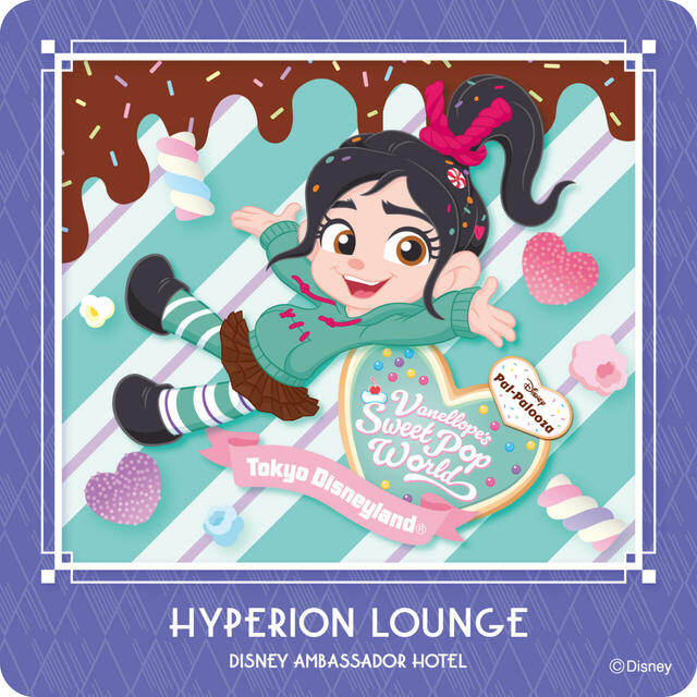 宿泊者限定 ハイピリオン・ラウンジ ディズニー・パルパルーザ“ヴァネロペのスウィーツ・ポップ・ワールド”テイクアウトドリンク コースター