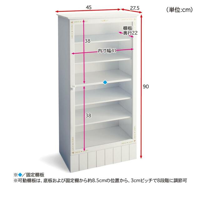 ベルメゾン|マグカップ収納にも! ショップ風コレクションキャビネット「ミッキーモチーフ」|¥ 27,900 (税込)