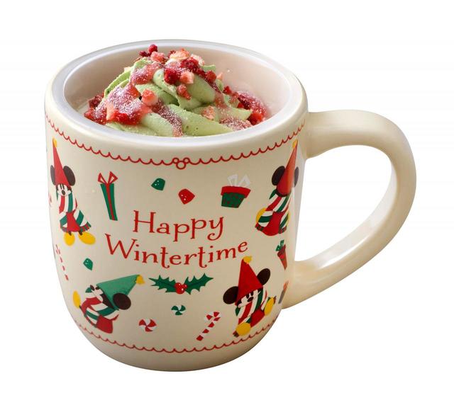 ピスタチオクリーム＆プリン、スーベニアカップ付き 900円｜トゥモローランド・テラス｜東京ディズニーリゾート「ディズニー・クリスマス」スペシャルメニュー