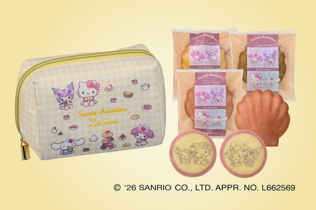 「＜サンリオキャラクターズ＞ティータイムポーチ（6個入）」＜価格：1,650円（税込）＞【【コージーコーナー×サンリオ】コラボギフト「サンリオキャラクターズ ララプランタン」発売♪コラボ限定デザイン全6種類が登場！】