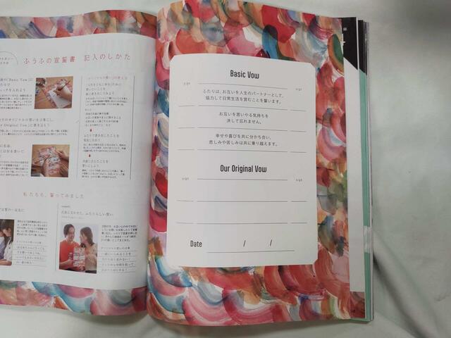 ふうふ宣誓書には、2人の誓いを書き込める