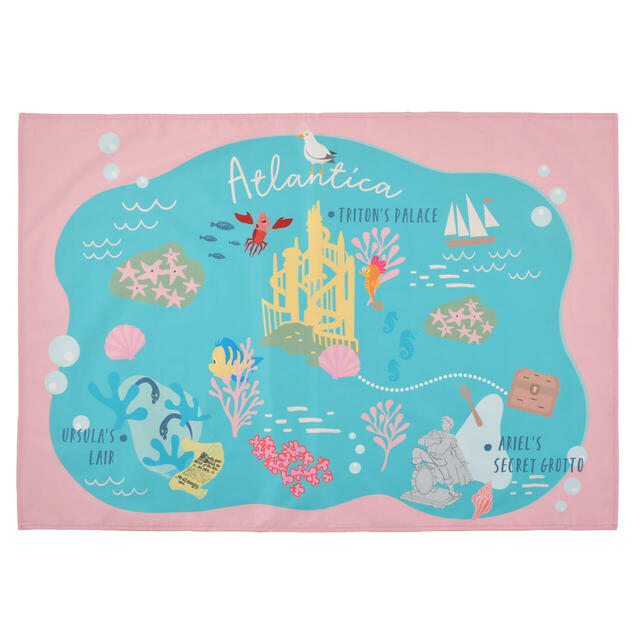 リトル・マーメイド レジャーシート (S) ポーチ入り Map Compact Picnic Sheet 1,500円