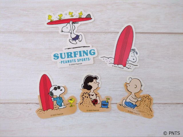 【ジョイフル×スヌーピー ステッカー5枚セット「SEA（あお）」】海に行きたくなる5枚セット