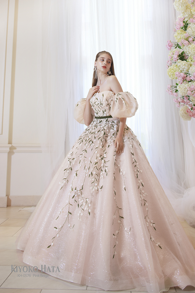 KIYOKO HATA（キヨコハタ）新作ウェディングドレス　KH-0576_PinkBeige